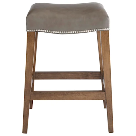 Counter Height Saddle Stool with Upholstered Seat